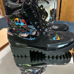 Cape Robbin Black Multicolor Heeled Boots